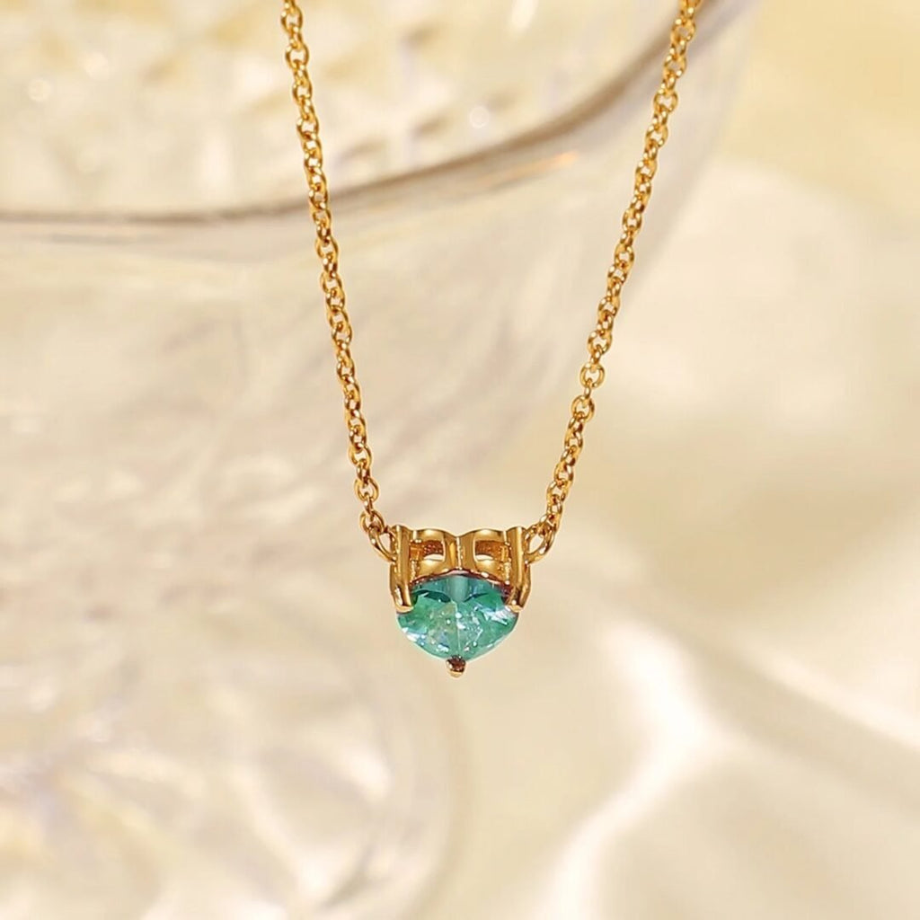 Gem Heart — heart pendant necklace colour options
