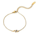 Snake Bracelet — zircon snake-link bracelet in 18k gold-plated stainless steel, front view