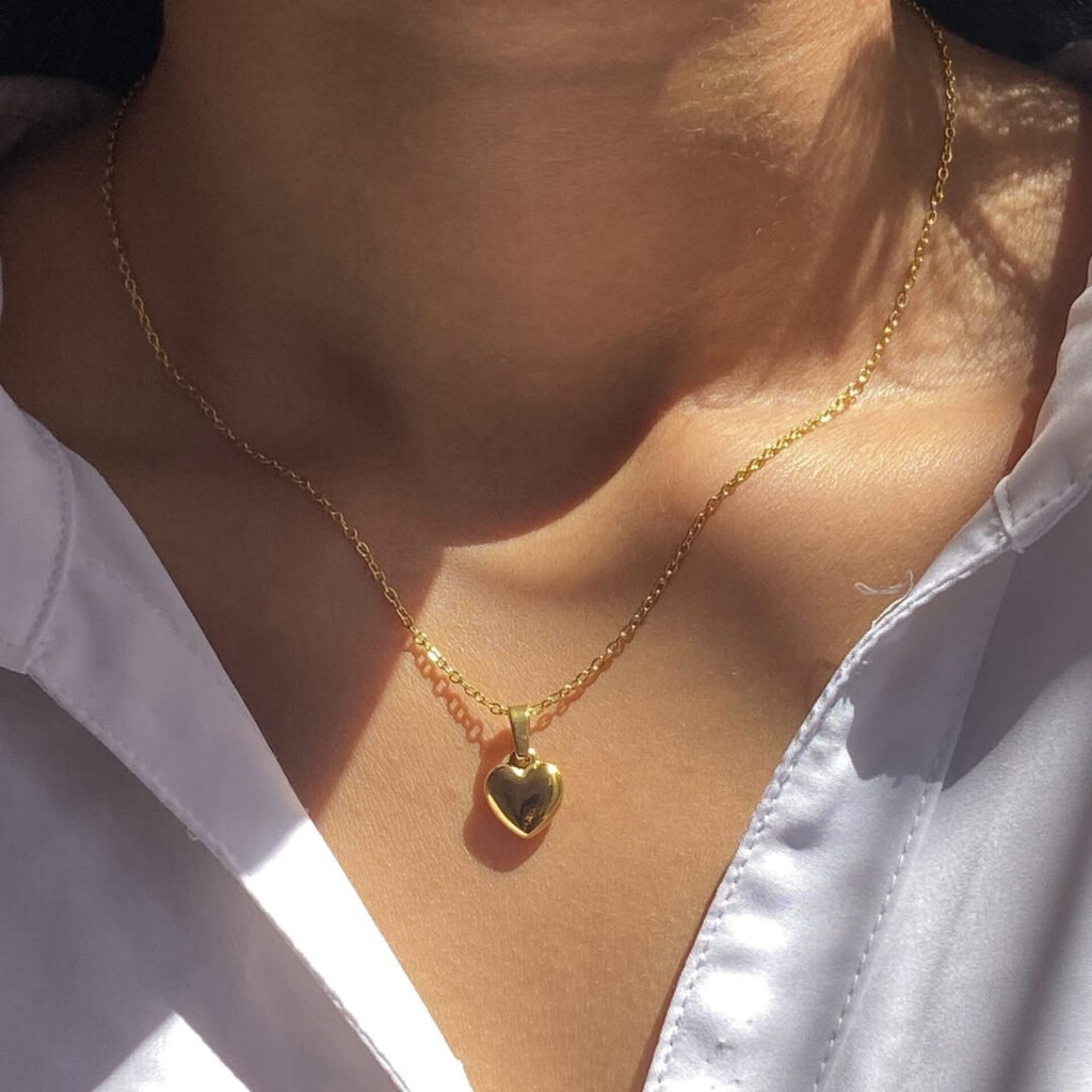 Heart of Gold — close-up of gold-plated heart pendant