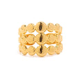 Trio Ring — three-band adjustable ring in 18k gold-plated stainless steel, front view