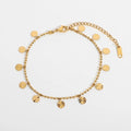 Kendra Anklet — gold-plated stainless steel chain anklet, front view