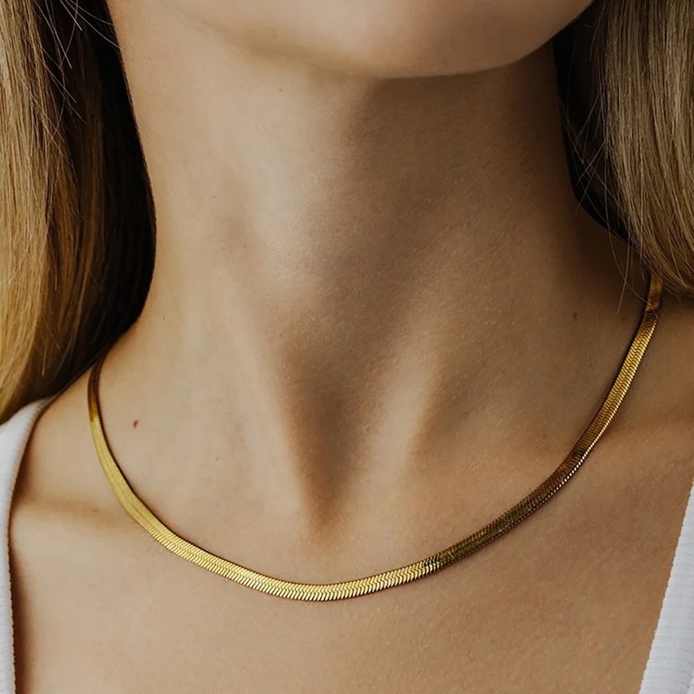 Basic Snake Chain — close-up of flat snake chain links