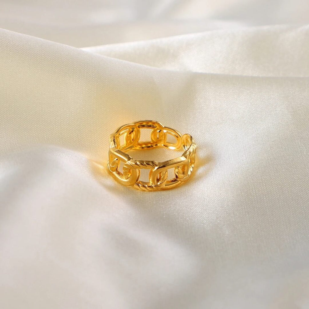 Interlocked Ring — close-up of two linked bands