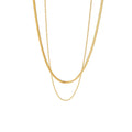 Lucia Chains — layered gold-plated chain necklace, front view