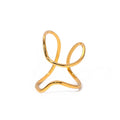 Misshaped Ring — irregular adjustable band in 18k gold-plated stainless steel, front view