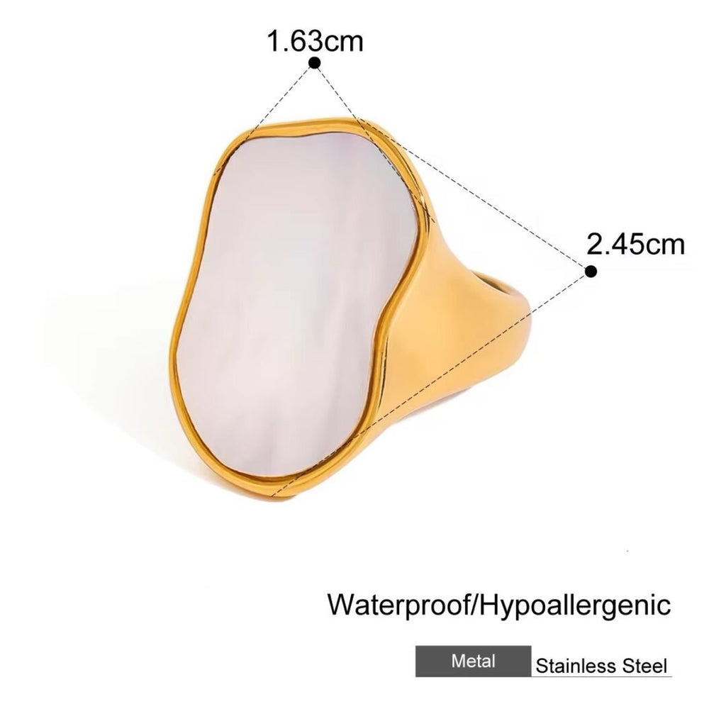 White Stone Ring — white zircon ring styled on the hand