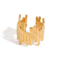 Cove Ring — adjustable curved band in 18k gold-plated stainless steel, front view