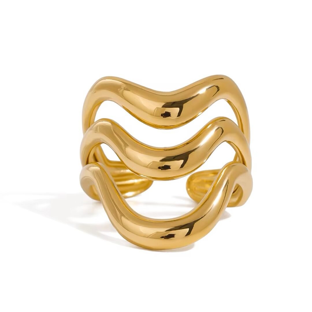 Third Wave — wave ring styled on the hand