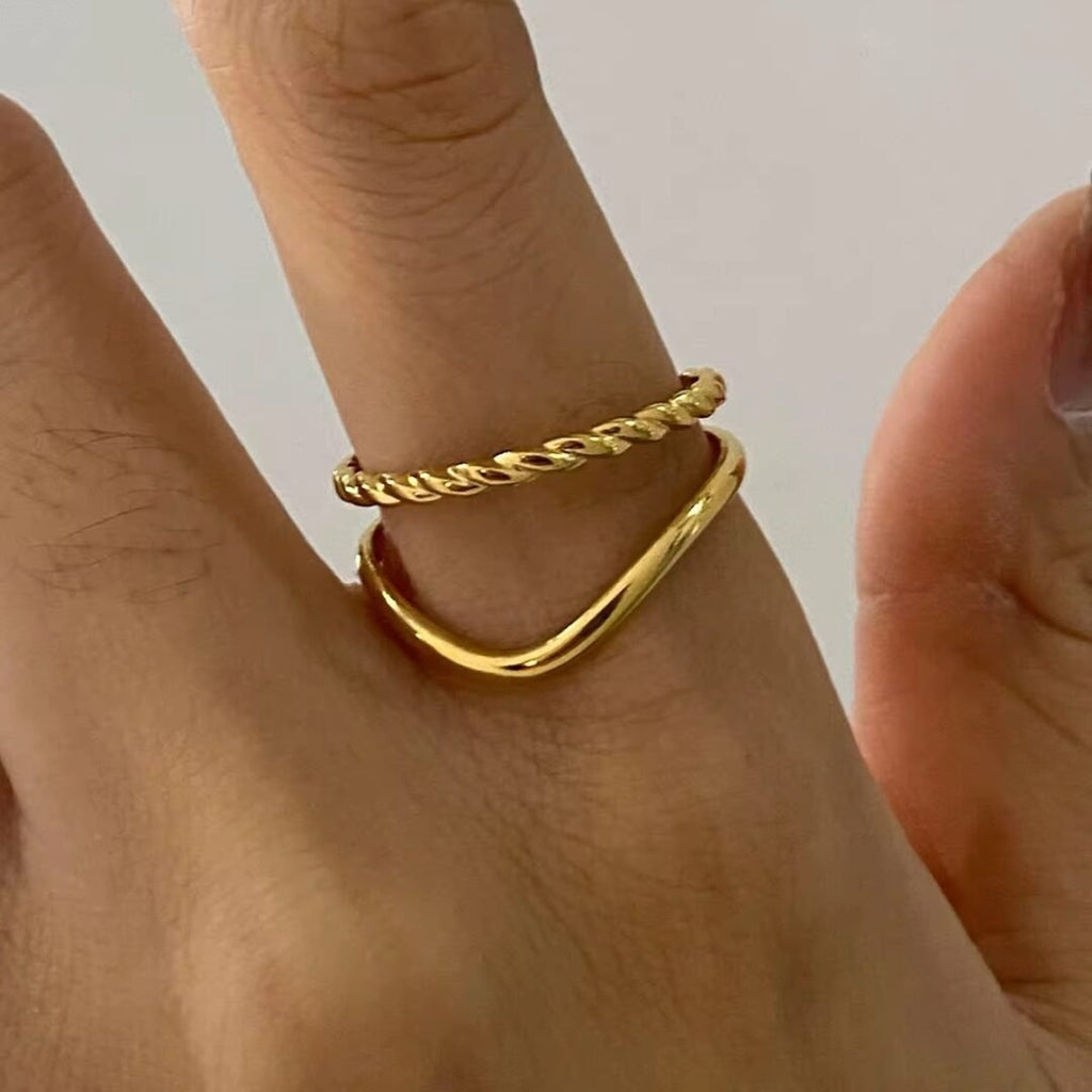 Dreamy Rings Set of 2 — both rings, flat lay