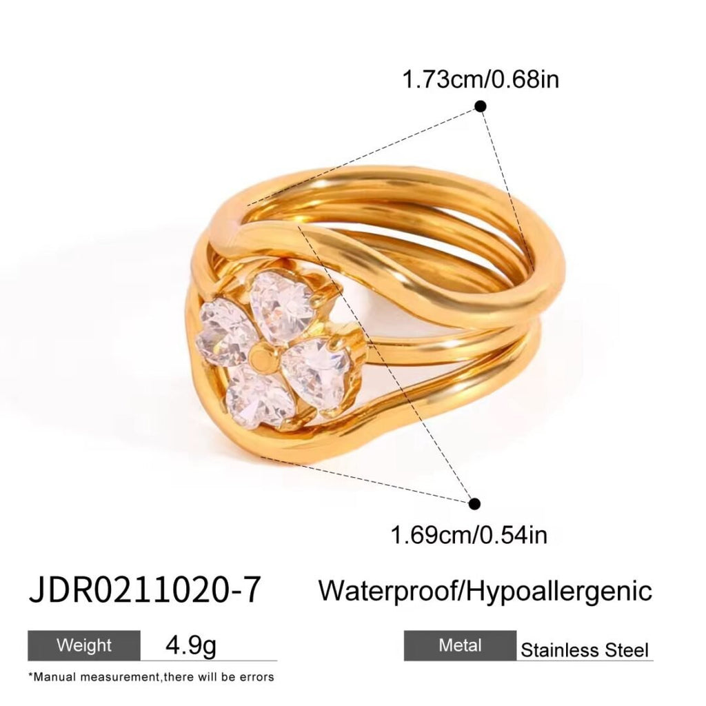 Mystic Flower Set of 3 — three rings worn stacked on the finger