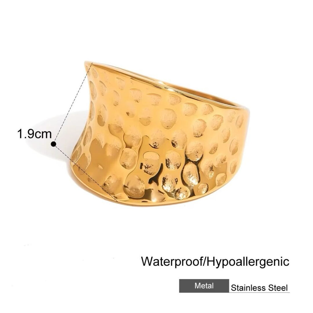 Hammered Ring — close-up of the hammered texture