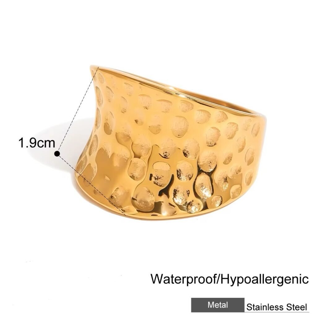 Hammered Ring — close-up of the hammered texture