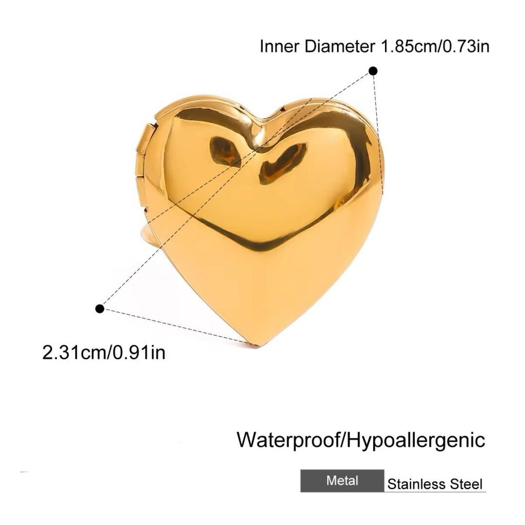 Simple Heart Picture Ring — close-up of the polished heart face
