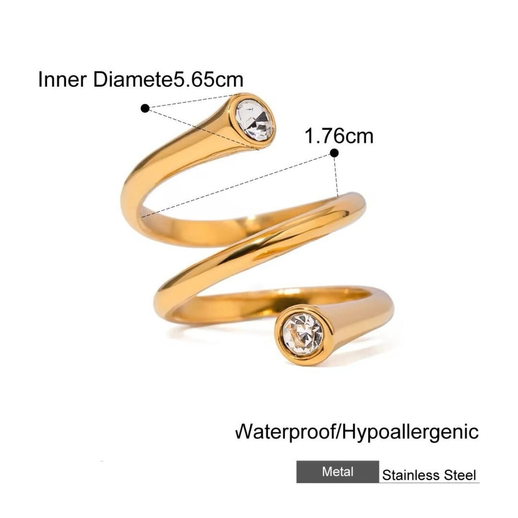 Spiral Ring — close-up of zircon along the spiral