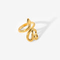 Basic Snake Ring — open adjustable gold snake ring, front view