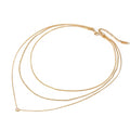 Three Layered Gem — three-layer zircon necklace in 18k gold plating, front view