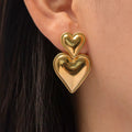 Cherie Earrings — 18k gold-plated stainless steel earrings, front view