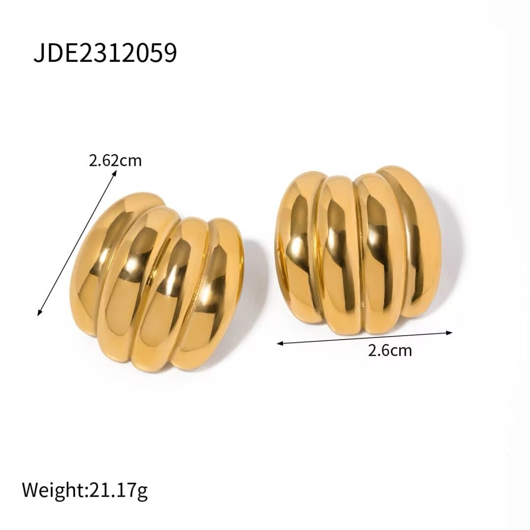Brioche Earrings — close-up of rope texture on gold-plated hoop
