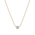 Glitz — densely zircon-set pendant necklace in 18k gold plating, front view