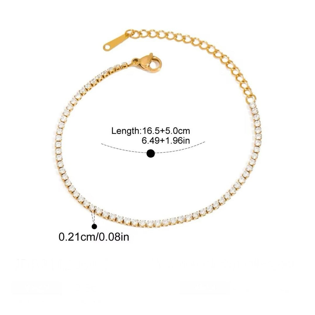 Princess Tennis Bracelet — close-up of square-cut zircon settings