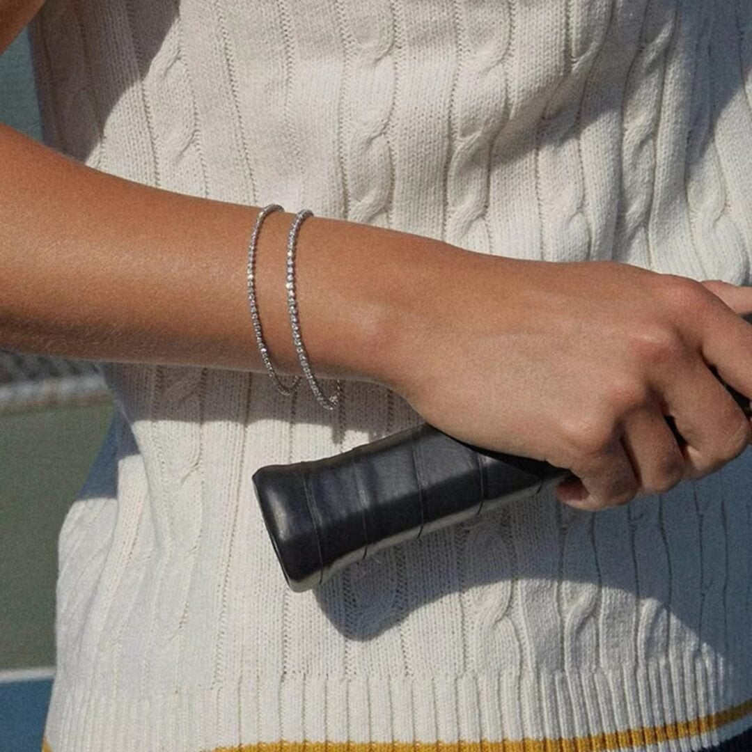 Princess Tennis Bracelet — zircon bracelet worn on the wrist