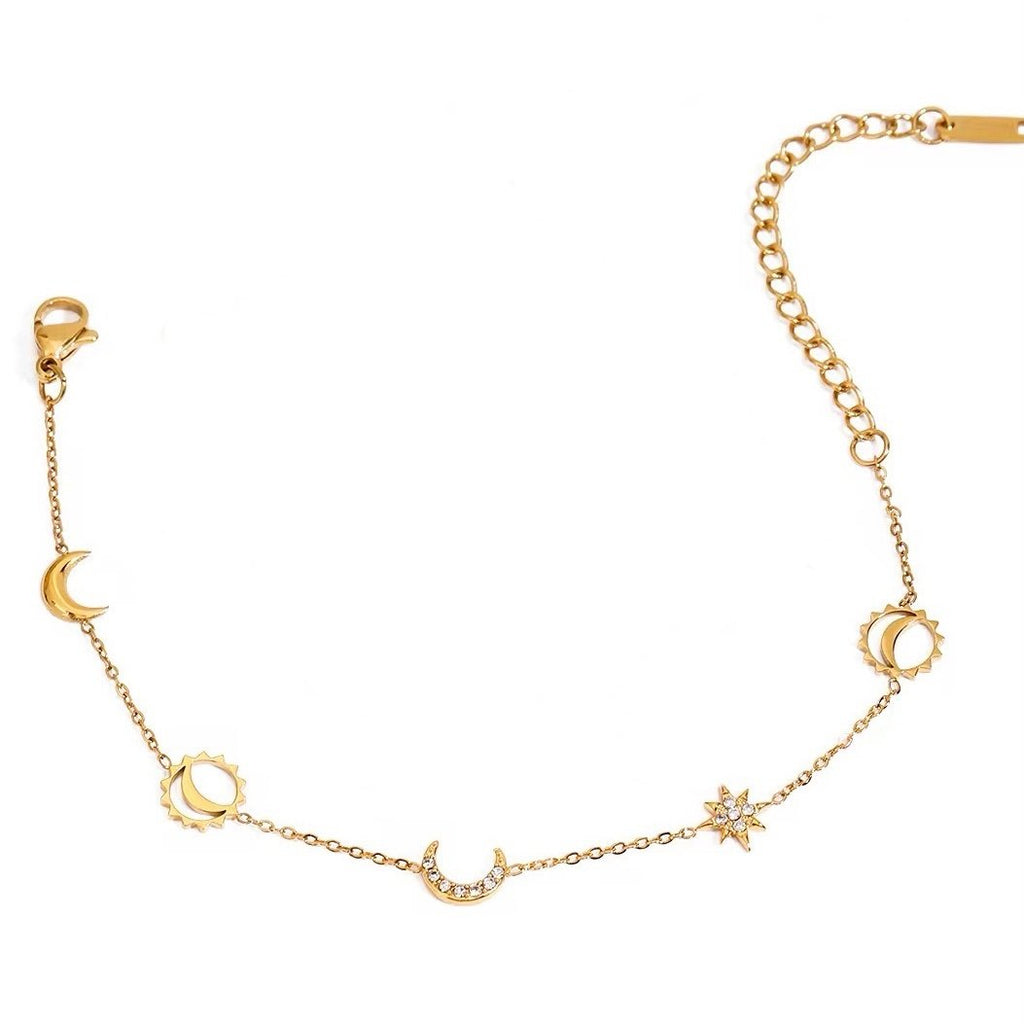 Cosmic Charm Bracelet — close-up of zircon charm detail