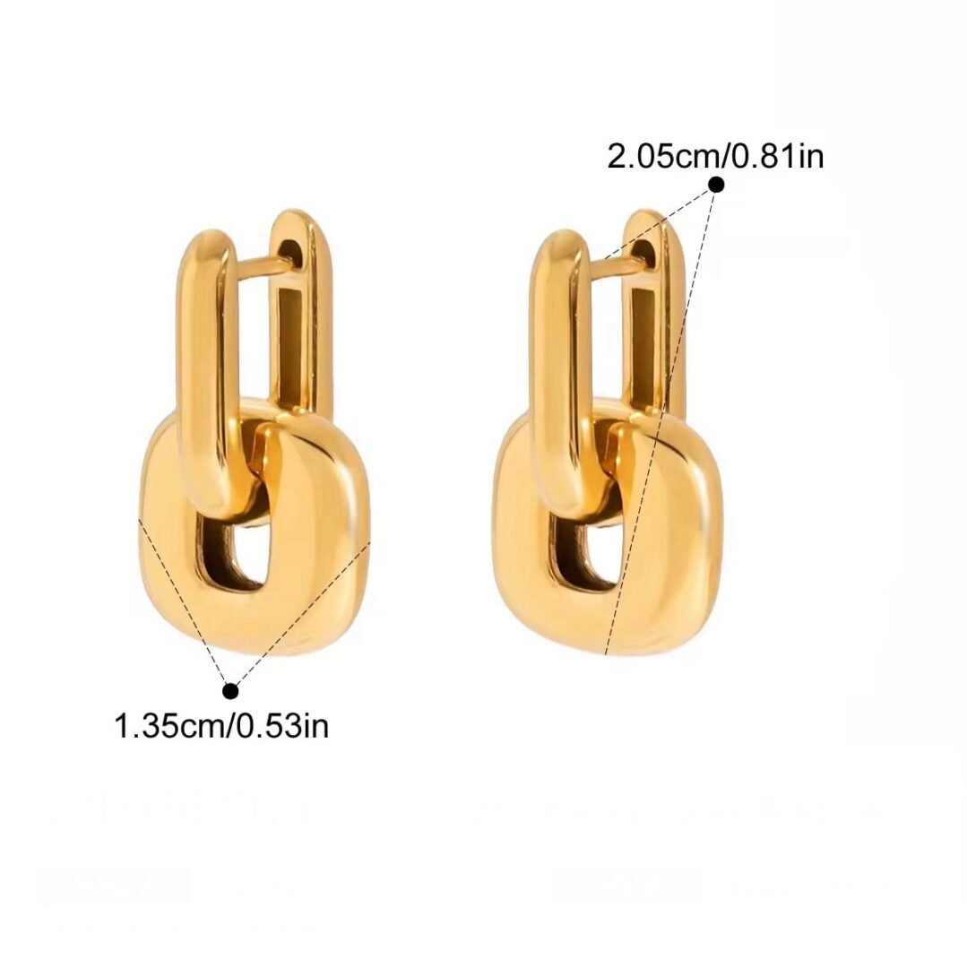 U Lock Earrings — close-up of the lock closure
