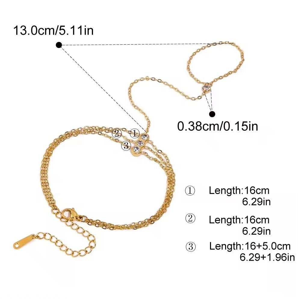 Bond Hand Chain — close-up of zircon chain and ring