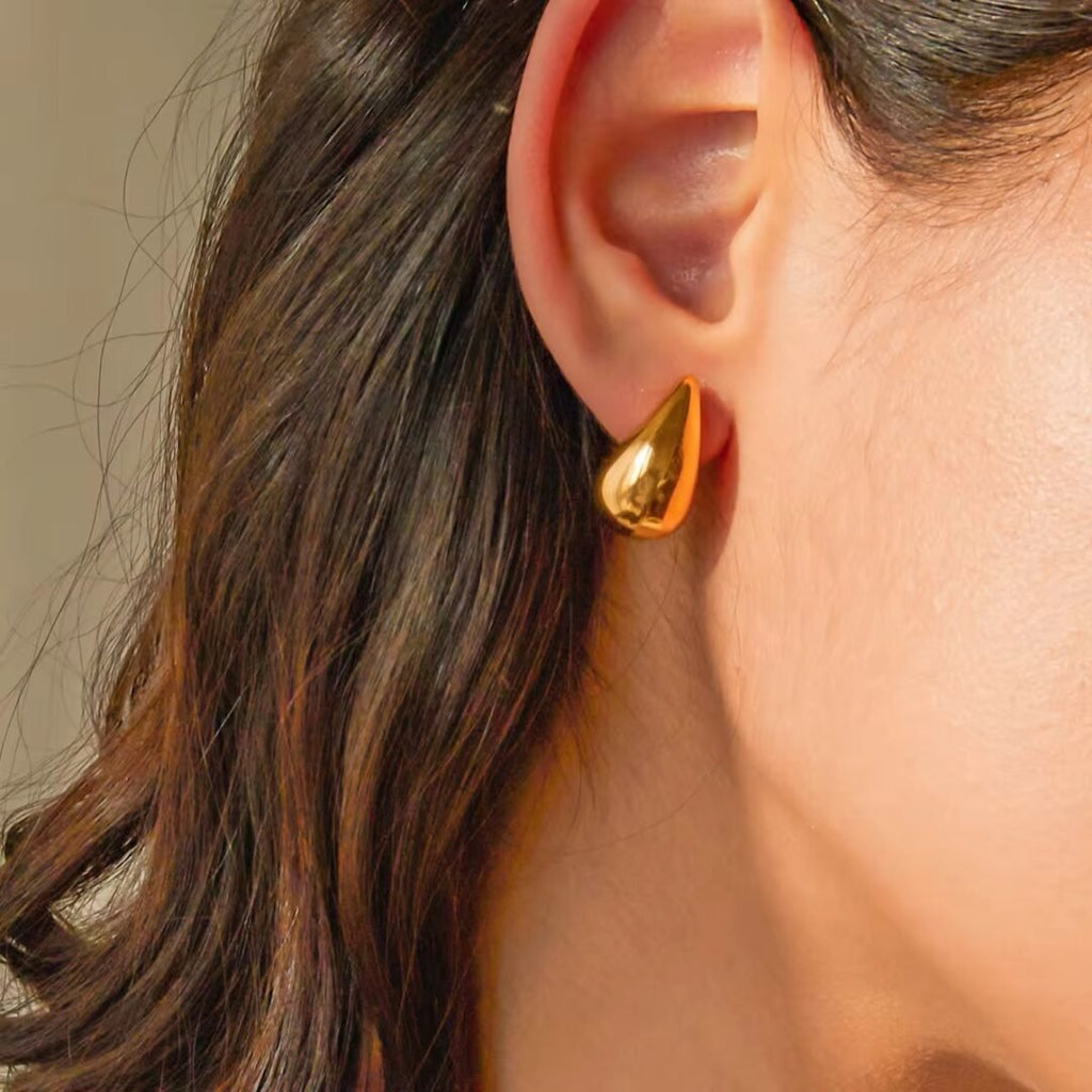 Mini Bodega Earrings — gold-plated earrings worn on the ear