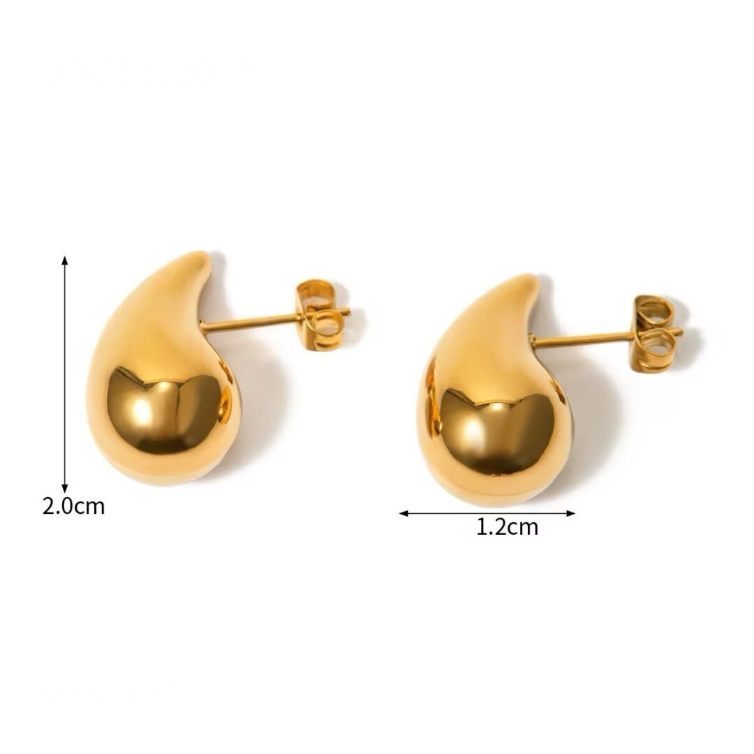Mini Bodega Earrings — small gold earrings, flat lay