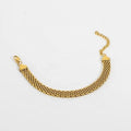 Grace Bracelet — 8mm flat chain bracelet in 18k gold-plated stainless steel, front view