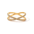 Ella Ring — size 7 gold-plated band ring, front view