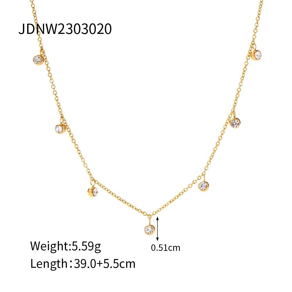 Bling Necklace — gold-plated zircon pendant on fine chain