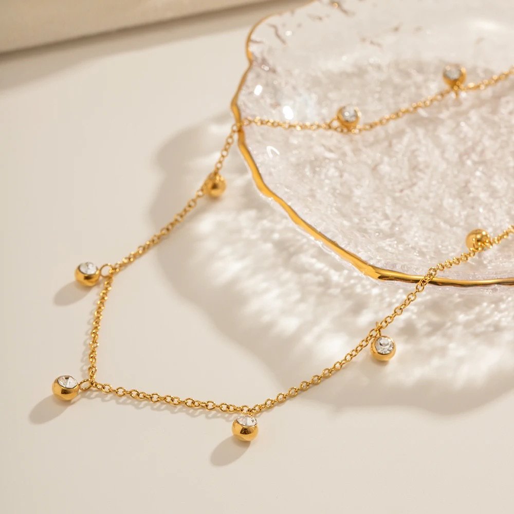 Bling Necklace — close-up of dense zircon setting