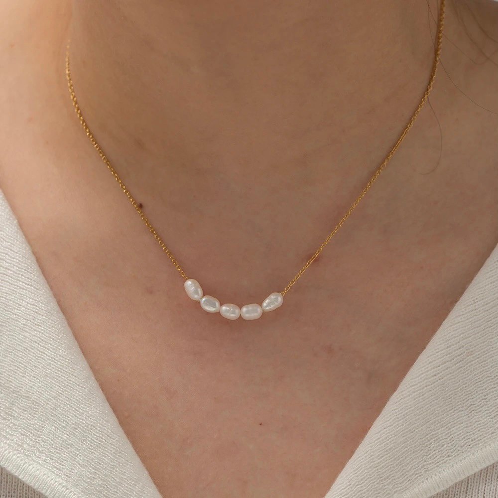 Pearl Necklace — close-up showing natural variation in freshwater pearls