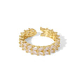Vine Ring — adjustable zircon vine ring in 18k gold-plated brass, front view