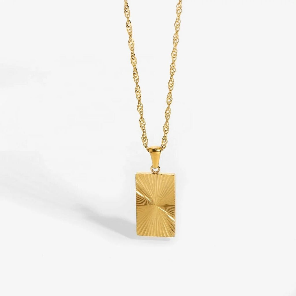 Divergent — 16-inch 18k gold-plated chain necklace, front view