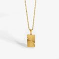 Divergent — 16-inch 18k gold-plated chain necklace, front view