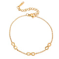 Infinity Bracelet — infinity link bracelet in 18k gold-plated stainless steel, front view