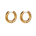 Basic Tube Hoops Small — small 18k gold-plated tube hoop earrings, front view