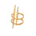 Spike Ring — tapered spike ring in 18k gold-plated stainless steel, front view