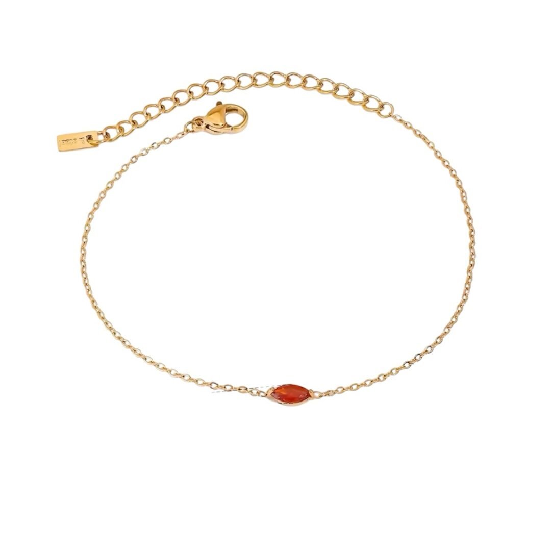 Gem Bracelets — aqua zircon chain bracelet
