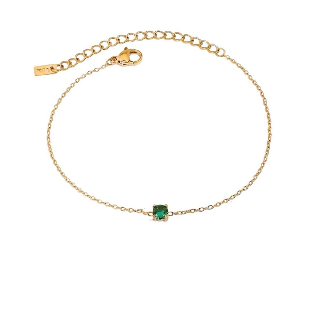Gem Bracelets — lime zircon chain bracelet